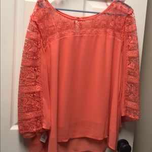 Beautiful coral lace blouse